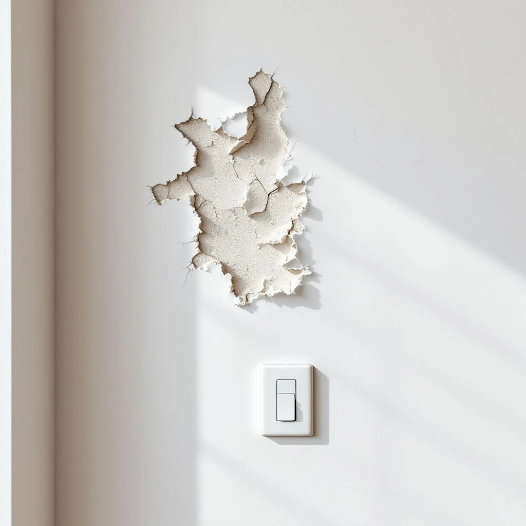 Afbladderende verf door opstijgend vocht - typisch symptoom dat injectiebehandeling vereist